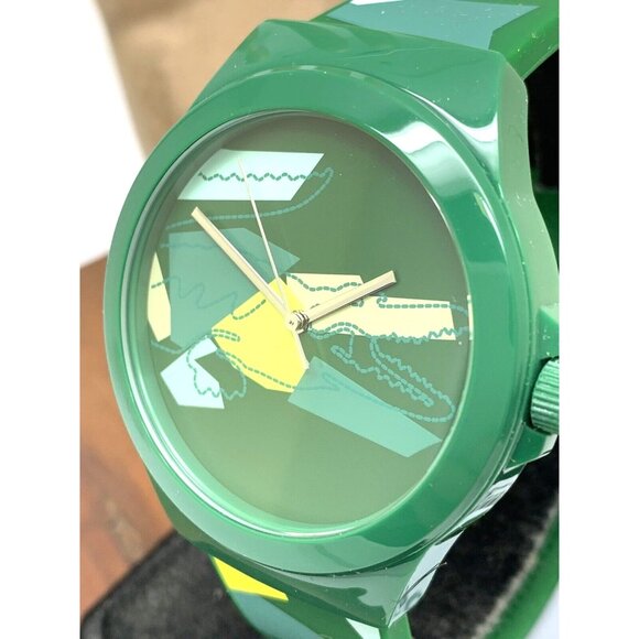 Lacoste Men's Watch 2011186 Quartz Neocroc Green Dial Rubber Band 42mm - Picture 12 of 13